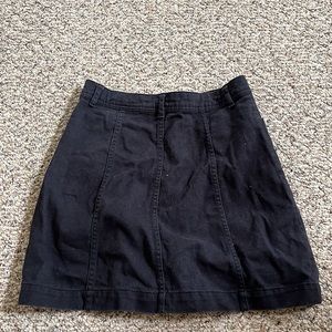 Black denim skirt